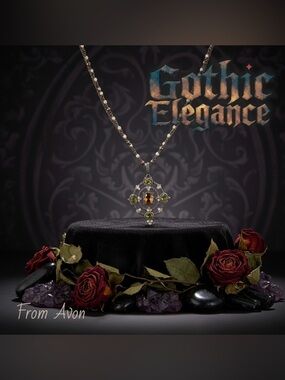 Vintage-Inspired Gothic Necklace - Amber & Peridot, Antique Bronze, Romantic